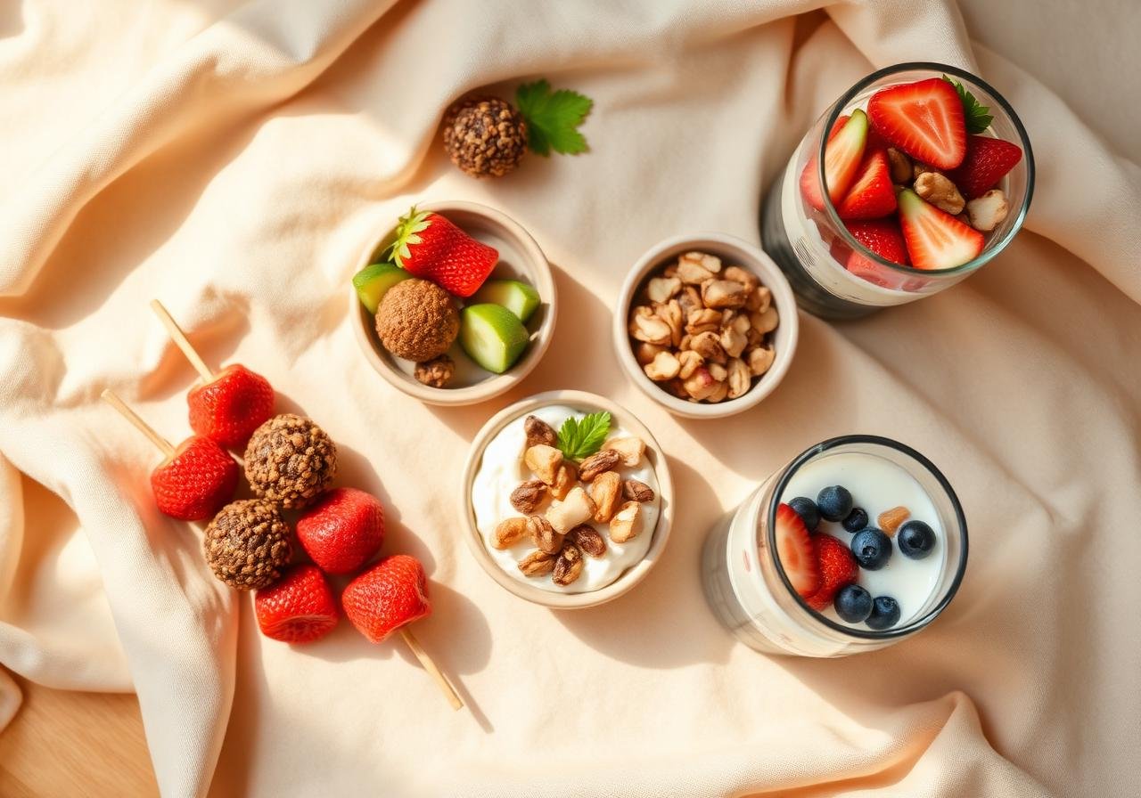 Variedad de snacks saludables