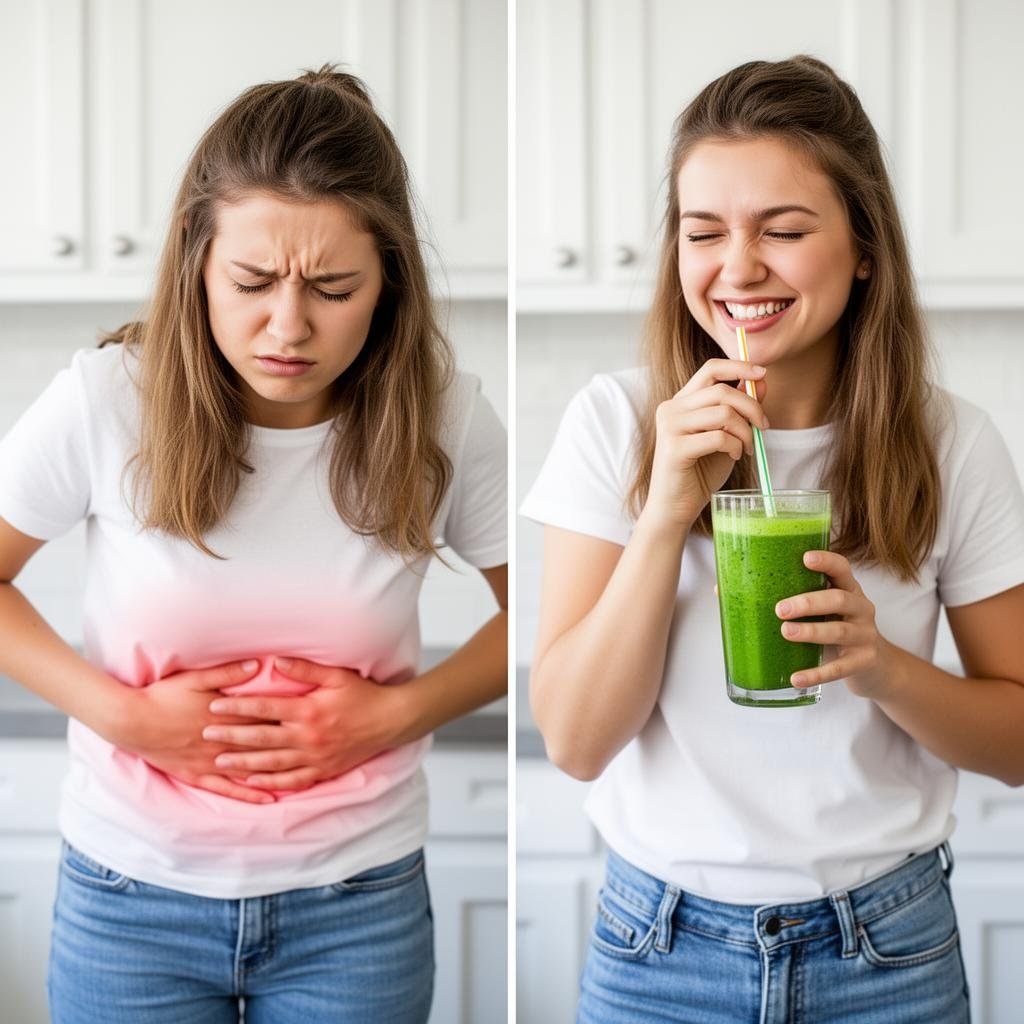 De dolor de barriga a satisfacción con batido natural