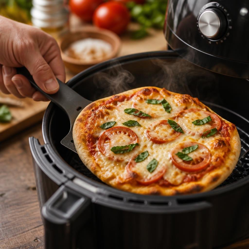Pizza casera recién hecha en Air Fryer